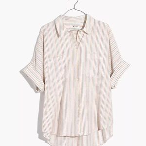 Madewell Courier Shirt in Stitched Rainbow Stripe size L